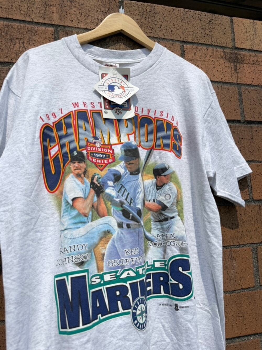 1997 Seattle Mariners Vintage AL West Champs Shirt Ken Griffey Jr Randy Johnson